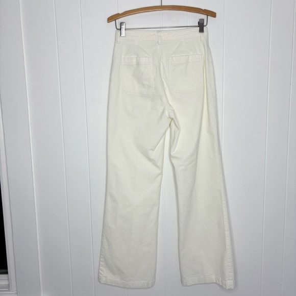 Faherty Stretch Corduroy Patch Pocket Pant Egret Fit Flare Boho Wide Leg Size 27 - Picture 4 of 9